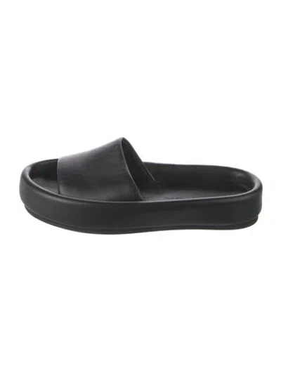 Pre-owned Khaite Leather Slides In Black