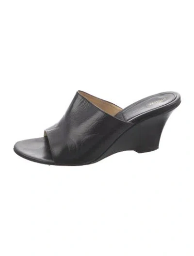 Pre-owned Khaite Leather Slides In Black