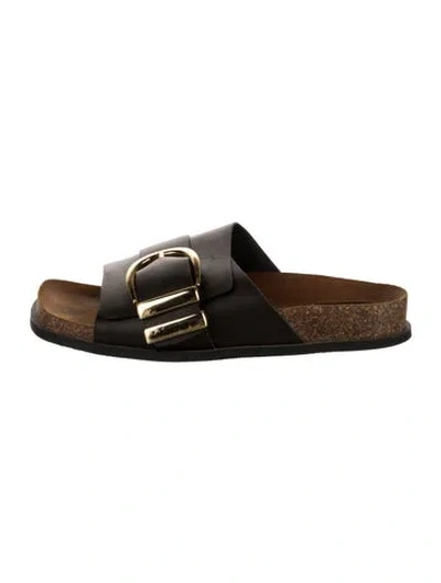 Pre-owned Khaite Leather Slides In Black