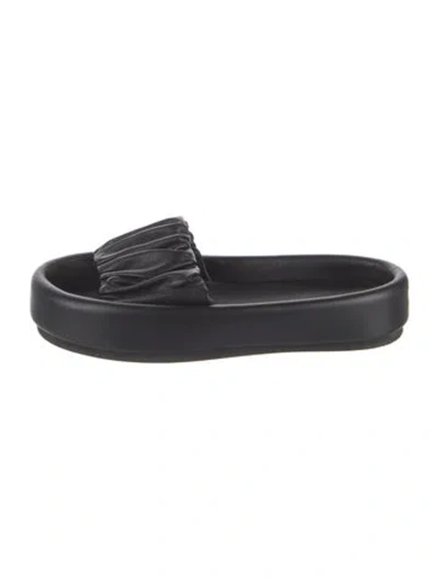 Pre-owned Khaite Leather Slides In Black