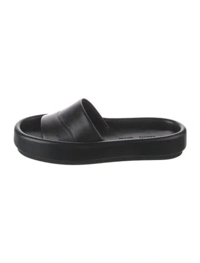 Pre-owned Khaite Leather Slides In Black