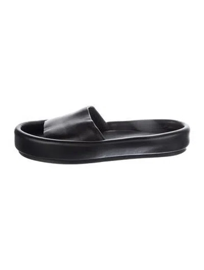 Pre-owned Khaite Leather Slides In Black