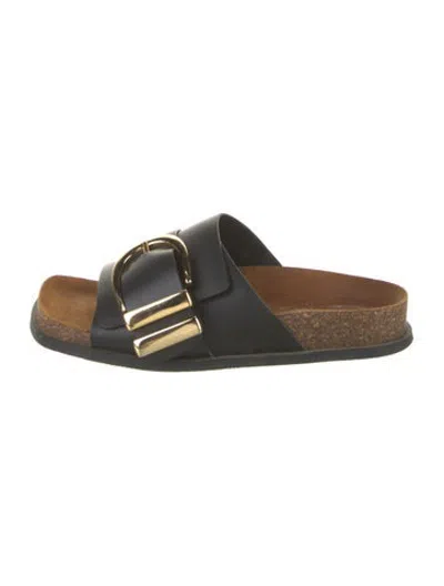Pre-owned Khaite Leather Slides In Black