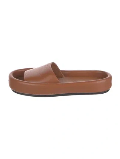 Pre-owned Khaite Leather Slides In Brown