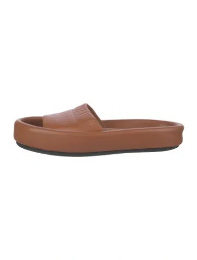 Pre-owned Khaite Leather Slides In Brown