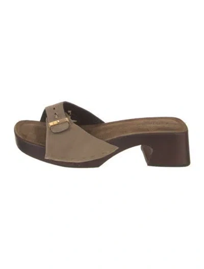 Pre-owned Khaite Leather Slides In Brown