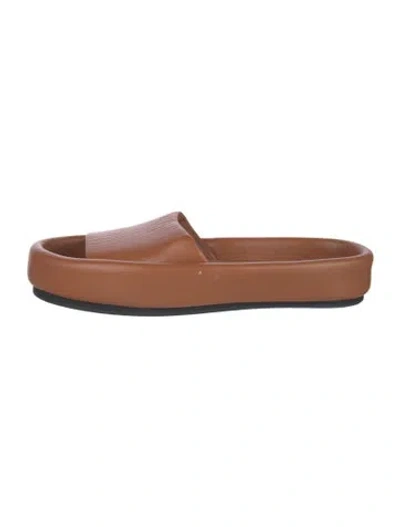 Pre-owned Khaite Leather Slides In Brown