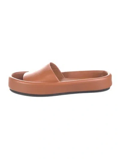 Pre-owned Khaite Leather Slides In Brown