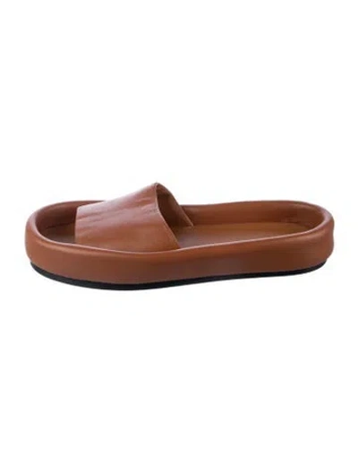 Pre-owned Khaite Leather Slides In Brown