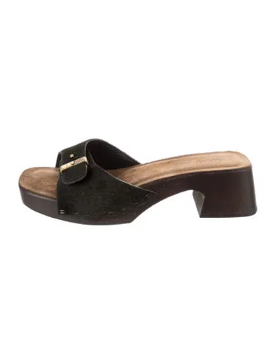 Pre-owned Khaite Leather Slides In Brown