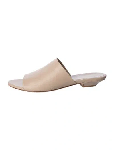 Pre-owned Khaite Leather Slides In Neutral