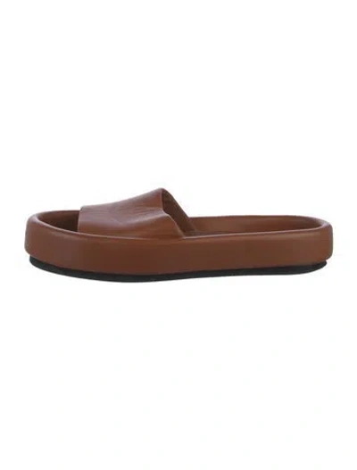Pre-owned Khaite Leather Slides In Neutral