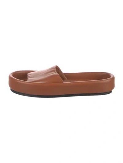 Pre-owned Khaite Leather Slides In Neutral