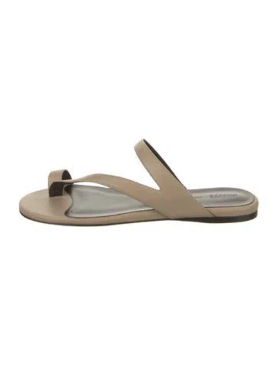 Pre-owned Khaite Leather Slides In Neutral