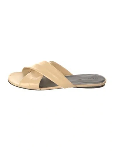 Pre-owned Khaite Leather Slides In Neutral