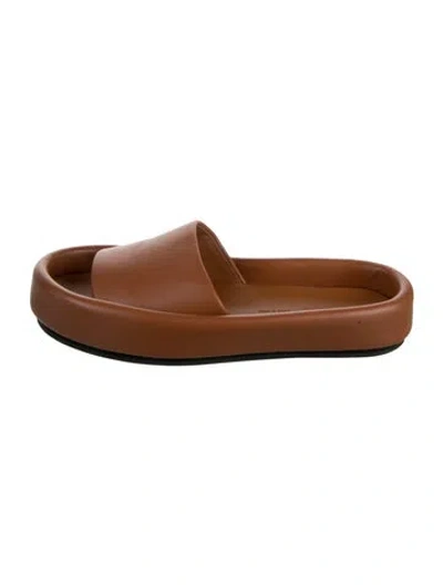 Pre-owned Khaite Leather Slides In Neutrals