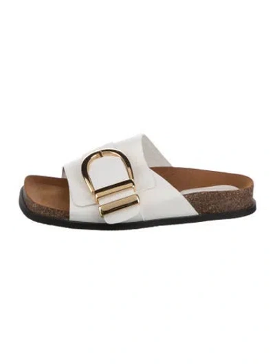 Pre-owned Khaite Leather Slides In White