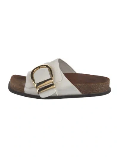 Pre-owned Khaite Leather Slides In White