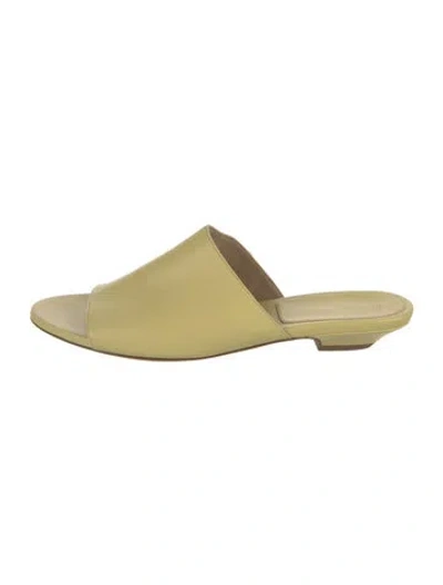 Pre-owned Khaite Leather Slides In Yellow