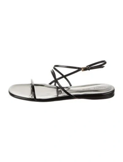 Pre-owned Khaite Leather Slingback Flats In Black