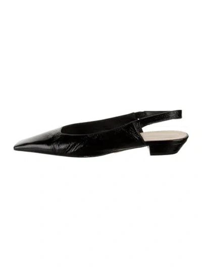 Pre-owned Khaite Leather Slingback Flats In Black