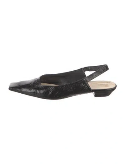 Pre-owned Khaite Leather Slingback Flats In Black