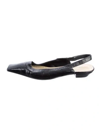 Pre-owned Khaite Leather Slingback Flats In Black