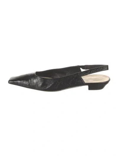 Pre-owned Khaite Leather Slingback Flats In Black