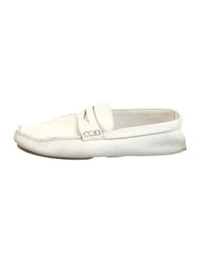 Pre-owned Khaite Leather Slingback Flats In White