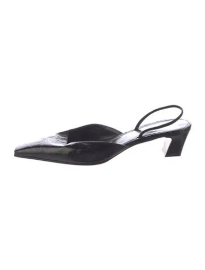 Pre-owned Khaite Leather Slingback Pumps In Black