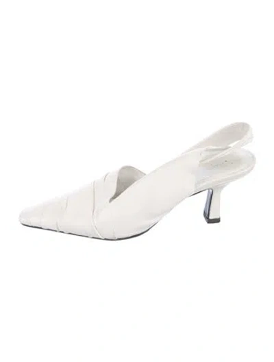 Pre-owned Khaite Leather Slingback Pumps In White