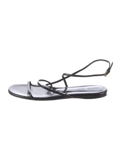 Pre-owned Khaite Leather Slingback Sandals In Black