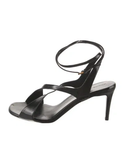 Pre-owned Khaite Leather Slingback Sandals In Black