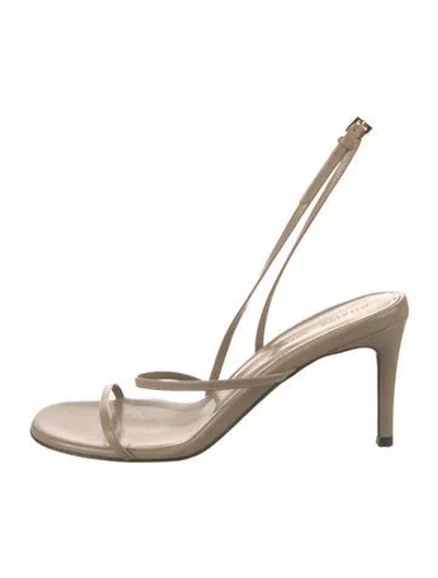 Pre-owned Khaite Leather Slingback Sandals In Silver