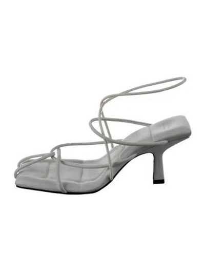 Pre-owned Khaite Leather Slingback Sandals In White