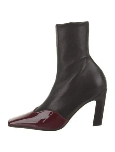 Pre-owned Khaite Leather Sock Boots In Black