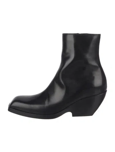 Pre-owned Khaite Leather Sock Boots In Black