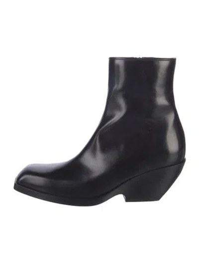 Pre-owned Khaite Leather Sock Boots In Black