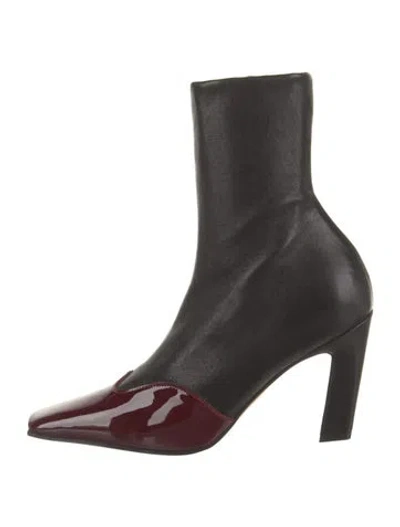 Pre-owned Khaite Leather Sock Boots In Black