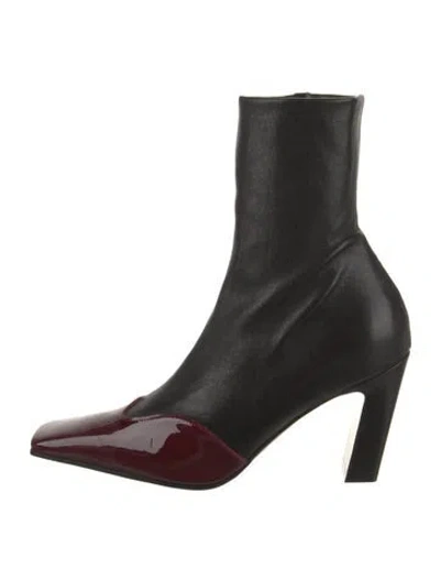 Pre-owned Khaite Leather Sock Boots In Black