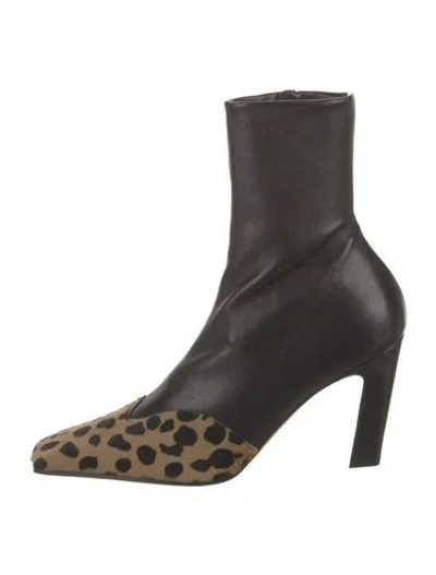 Pre-owned Khaite Leather Sock Boots In Black