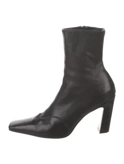 Pre-owned Khaite Leather Sock Boots In Black