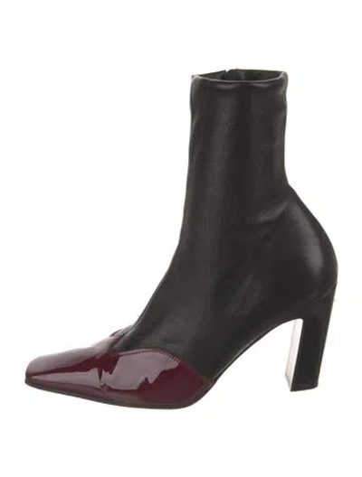Pre-owned Khaite Leather Sock Boots In Black
