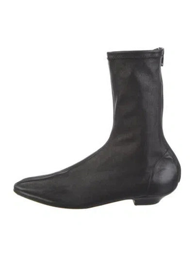 Pre-owned Khaite Leather Sock Boots In Black