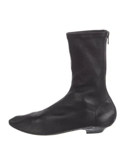 Pre-owned Khaite Leather Sock Boots In Black