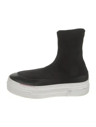 Pre-owned Khaite Leather Sock Boots In Black