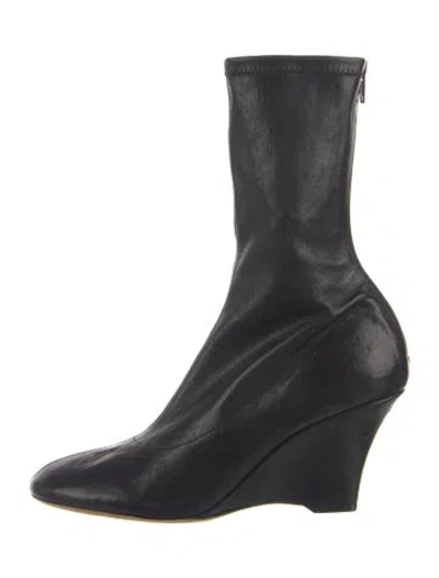 Pre-owned Khaite Leather Sock Boots In Blue