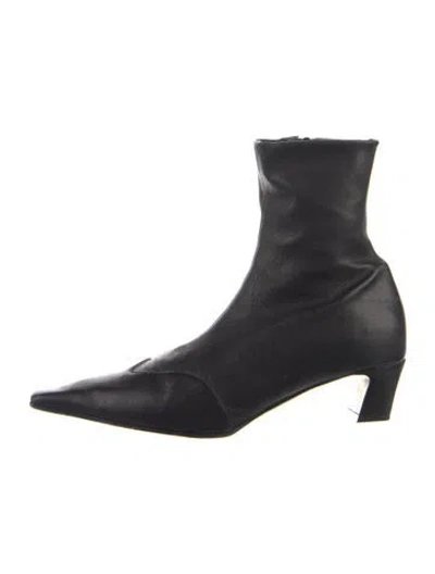 Pre-owned Khaite Leather Sock Boots In Blue