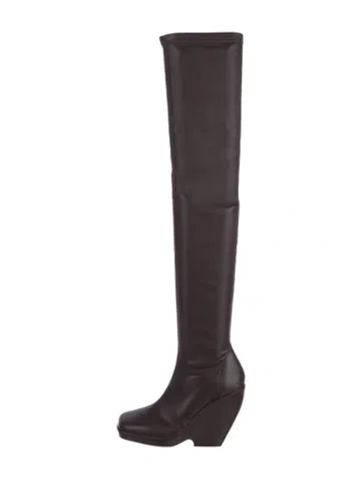 Pre-owned Khaite Leather Sock Boots In Brown