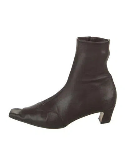 Pre-owned Khaite Leather Sock Boots In Brown